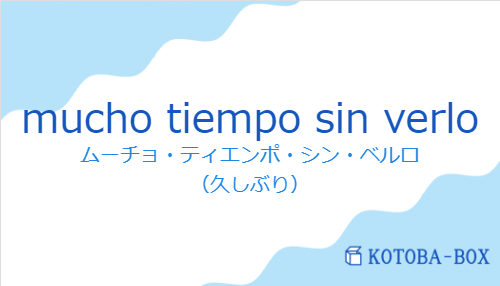 mucho tiempo sin verloの発音と意味