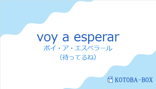 voy a esperarの発音と意味