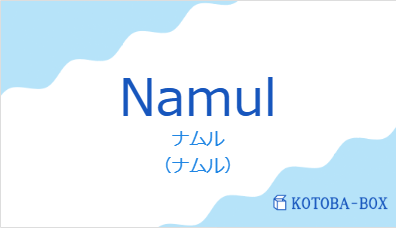 ナムル（フランス語:Namulの発音と意味）