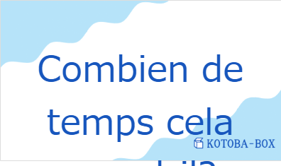 Combien de temps cela prend-il?の発音と意味