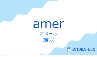 アメール(フランス語:amerの発音と意味)