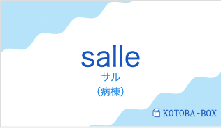 サル(フランス語:salleの発音と意味)