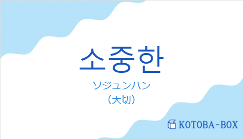 ソジュンハン（韓国語:소중한の発音と意味）