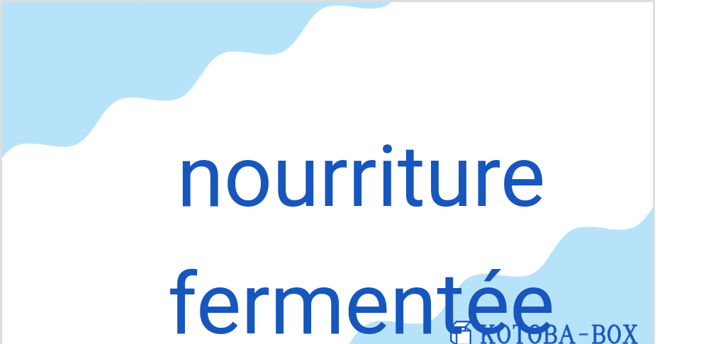 ヌリチュール(フランス語:nourriture fermentéeの発音と意味)
