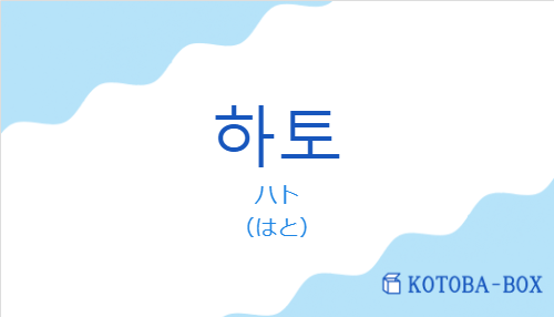ハト（韓国語:하토の発音と意味）