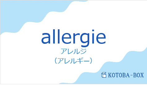 アレルジ(フランス語:allergieの発音と意味)