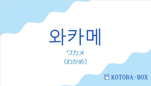 ワカメ（韓国語:와카메の発音と意味）