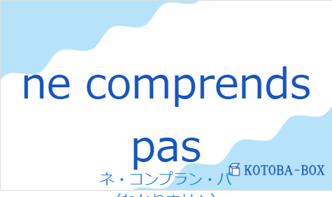 ne comprends pasの発音と意味