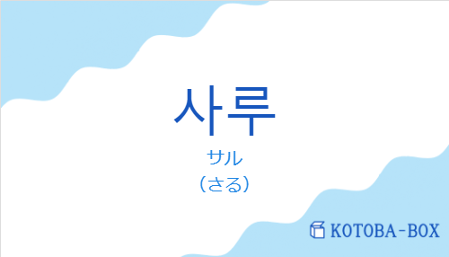 サル(韓国語:사루の発音と意味)