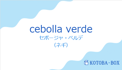 セボージャ・ベルデ（スペイン語:cebolla verdeの発音と意味）