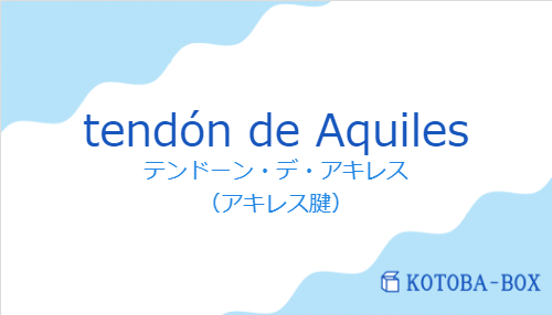 テンドーン・デ・アキレス（スペイン語:tendón de Aquilesの発音と意味）