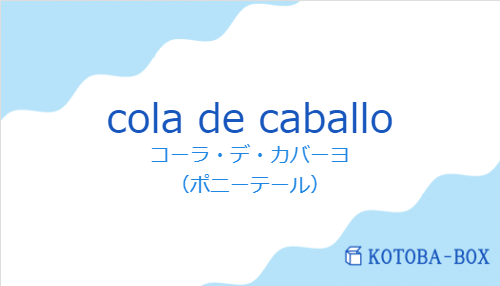 コーラ・デ・カバーヨ（スペイン語:cola de caballoの発音と意味）