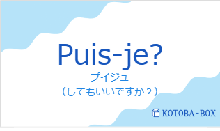 Puis-je?の発音と意味