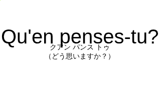Qu'en penses-tu?の発音と意味