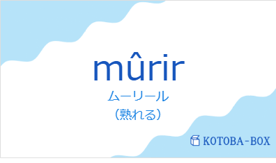ムーリール(フランス語:mûrirの発音と意味)