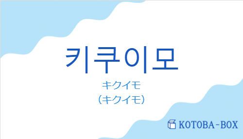 キクイモ（韓国語:키쿠이모の発音と意味）