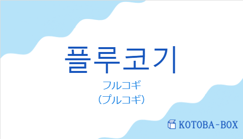 フルコギ（韓国語:플루코기の発音と意味）