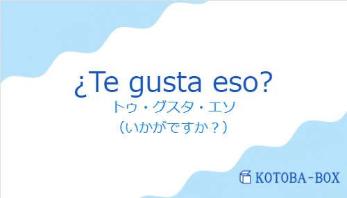 ¿Te gusta eso?の発音と意味