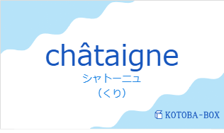 シャトーニュ（フランス語:châtaigneの発音と意味）