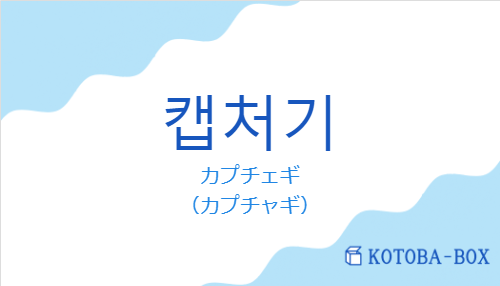 カプチェギ（韓国語:캡처기の発音と意味）