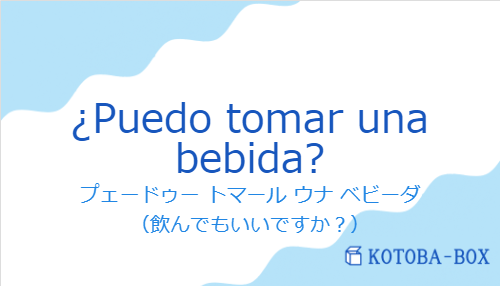 ¿Puedo tomar una bebida?の発音と意味