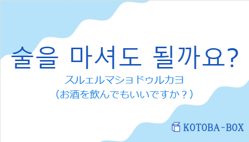 술을 마셔도 될까요?の発音と意味