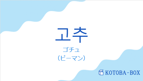 ゴチュ（韓国語:고추の発音と意味）