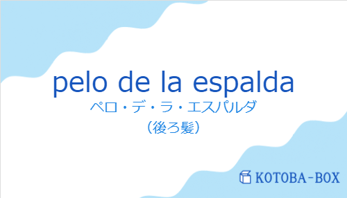 ペロ・デ・ラ・エスパルダ(スペイン語:pelo de la espaldaの発音と意味)