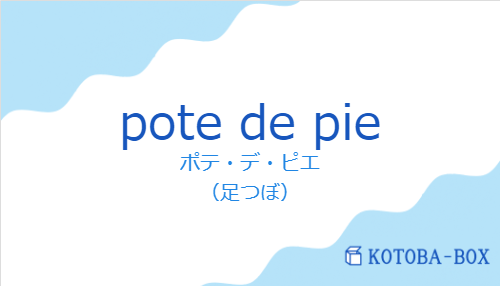 ポテ・デ・ピエ（スペイン語:pote de pieの発音と意味）