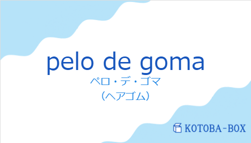 ペロ・デ・ゴマ（スペイン語:pelo de gomaの発音と意味）