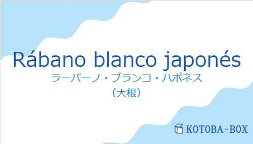 ラーバーノ・ブランコ・ハポネス（スペイン語:Rábano blanco japonésの発音と意味）