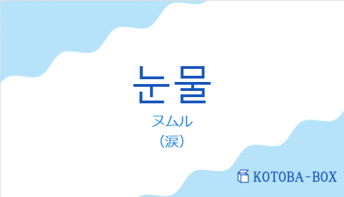 눈물の発音と意味