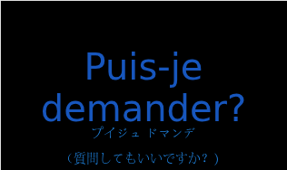 プイジュ ドマンデ（フランス語:Puis-je demander?の発音と意味）