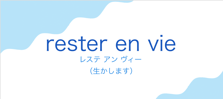 レステ アン ヴィー(フランス語:rester en vieの発音と意味)
