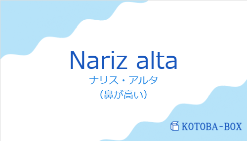 ナリス・アルタ（スペイン語:Nariz altaの発音と意味）