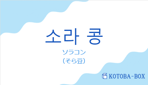 ソラコン（韓国語:소라 콩の発音と意味）